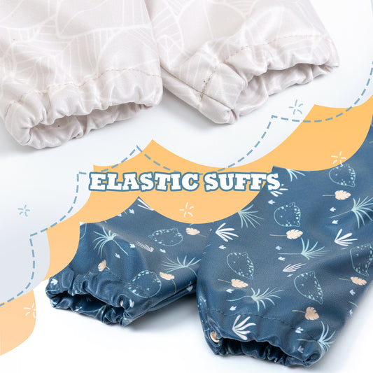 Little Dimsum Long Sleeve Feeding Bibs,Waterproof Baby Bibs with Sleeves, Infant Toddler 6-36 Months for Smock Bib for Eating(LEAF)