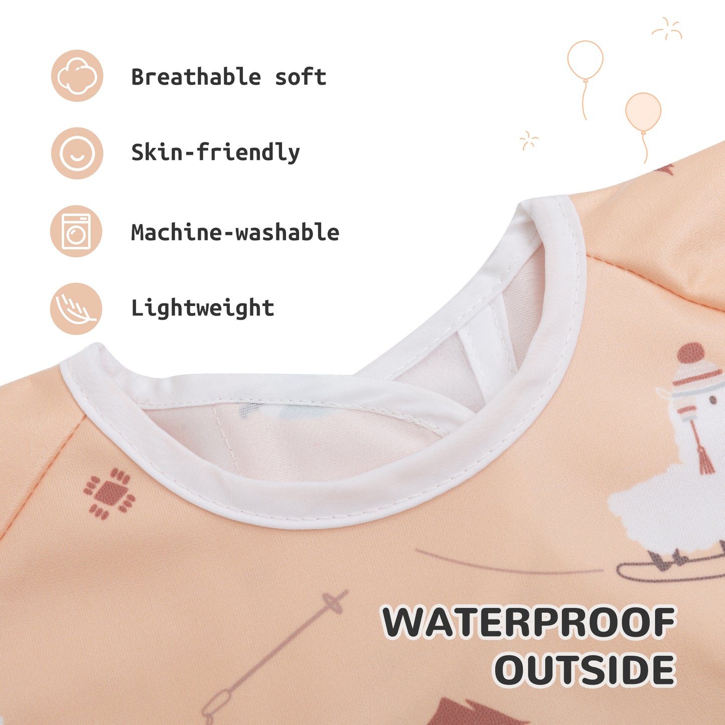 Little Dimsum Long Sleeve Weaning Baby Bib Mess-Proof Feeding Smock Bibs for Babies,Adjustable Waterproof Apron Full Cover Baby Eating Bib (Yellow&alpaca)