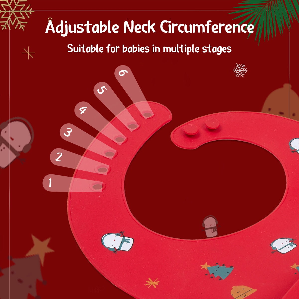 Christmas silicone baby bib,Set of 2