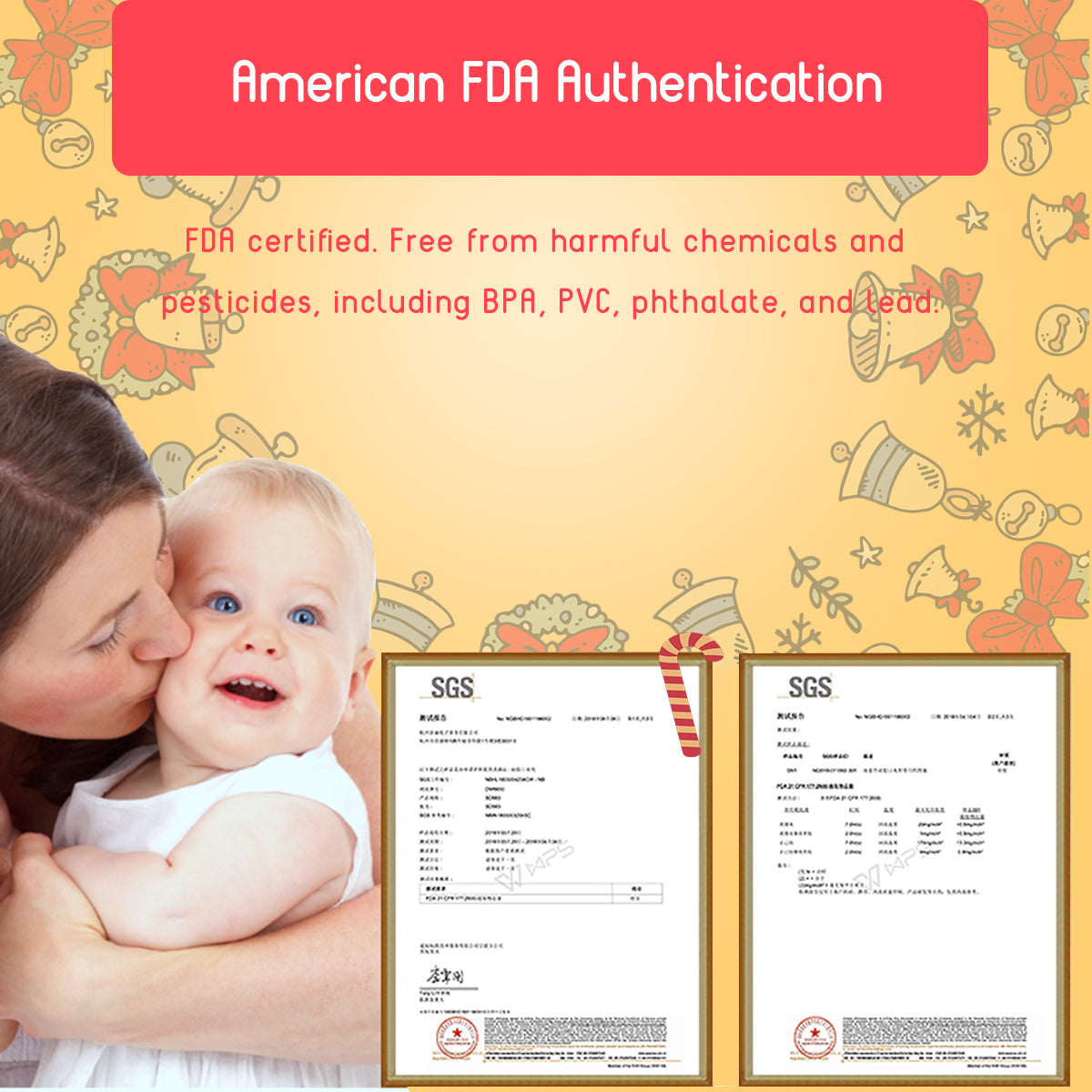 Christmas Baby Bandana Bib,Set of 4