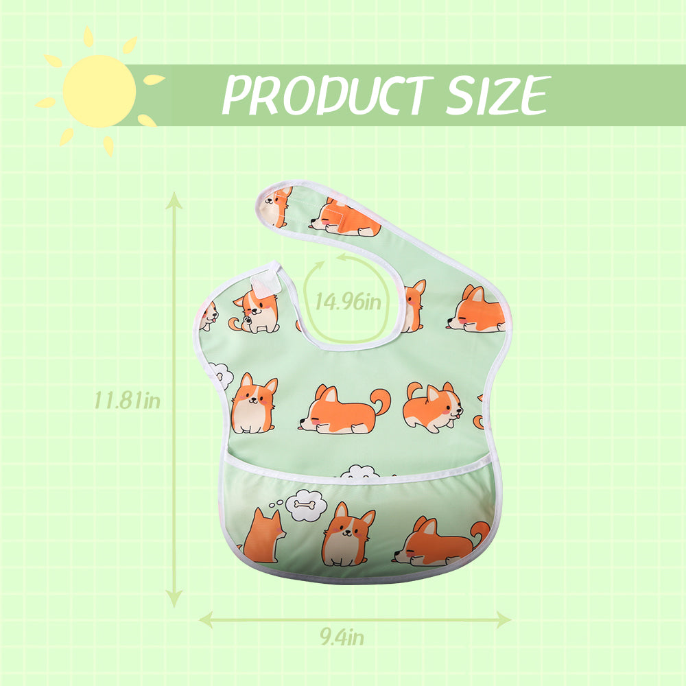 Baby Bib Feeding Bibs Waterproof Drool Bibs(set of 3)