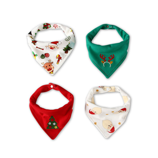Christmas Baby Bandana Bib,Set of 4