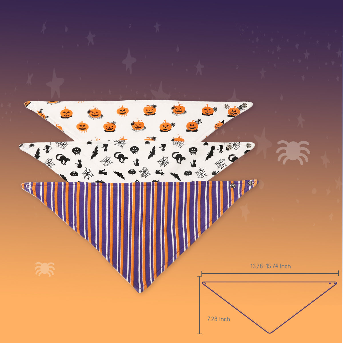 Halloween Baby Bandana Drool Bib ,Set of 3